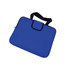 A blue Deluxe Laptop Bag with black accents and a handle, featuring a zip closure and a flap.