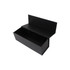 A black foldable box designed for a single wine bottle, featuring a magnetic closure and an internal compartment.