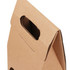 A portable wine box in rustic brown cardboard with handle cut-outs for easy carrying. Features a simple design.