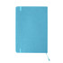 A5 PU cover notebook in a vibrant turquoise colour, featuring a subtle texture and a bookmark ribbon.