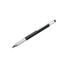 A black and silver multi-function pen with a knurled grip and a clip. It features a stylus tip at one end.