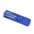 A blue Double-end Belton Type C Flash Drive with a logo, featuring a swivel design for convenient use.