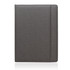 A grey executive zipper folder with a sleek design and a subtle logo.