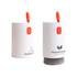 A compact white cleaning kit featuring a brush and a storage container, with an orange accent and branding on one side.