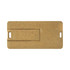 A slimline mini eco flash drive in a natural brown colour, featuring a branding logo on the surface.