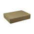 A brown kraft cardboard box with a flat design and perforated edges. It has a simple and unadorned appearance.