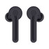 Black Leeds TWS Earbuds with a sleek design, featuring a minimalist look and a circular logo on the side.