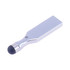 A metallic silver stylus USB drive featuring a rounded tip, designed for easy handling and storage.