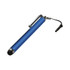 A blue stylus pen with a chrome clip and a black tip, featuring a connector for attachment.