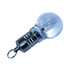 A light bulb-shaped flash drive with a silver metallic base and a clear plastic top. It features a keyring attachment.