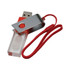 A 3D crystal swivel flash drive in clear and red, featuring a silver clip and a red lanyard.