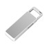 A sleek, silver and white Castula flash drive with a textured surface and a loop for easy attachment.