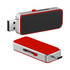 A red and silver Type-C LED flash drive with a sliding mechanism and a branding logo.
