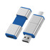 A silver and blue Harris Type-C flash drive featuring a metallic design with a dual connector.