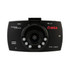 A black dash cam with a camera lens and multiple indicator lights, featuring a logo on the front.