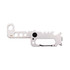 A silver multi-tool featuring various functions, including a ruler, wrench, and flathead screwdriver, with a keyring attachment.