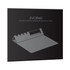 A foldable mouse pad in grey with a pen holder and phone stand, featuring a subtle logo design.
