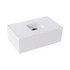 A white gift box with a cut-out section, designed for packaging pens. It features a smooth, clean surface.