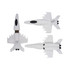 Custom moulded flash drives designed to resemble aircraft, predominantly in white. Features a logo on one side.