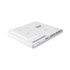 A white magnetic wireless charger and USB adaptor with multiple charging surfaces and a sleek design.