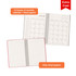 A4 Wiro side bound notebook featuring a monthly calendar layout and lined pages, with a pink accent on the interior.