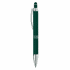 A dark green aluminium pen with a silver accent and a stylus tip at the end. The pen features a clip and branding.