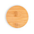 A round bamboo lid designed for a drinkware container, featuring a smooth surface and a minimalist style.