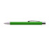A green aluminium pen with a silver tip and clip, designed for writing.