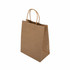 A medium brown paper bag with two handles, featuring a simple design and an open top.