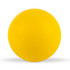 A round yellow stress ball, smooth and bright, ideal for relieving stress.
