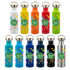 A drink bottle collection featuring various colors including white, yellow, orange, red, green, blue, black, and silver with branding.