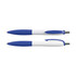 A set of Mac Pens in a blue and white color scheme, featuring a textured grip and a retractable design.