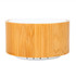 A bamboo Bluetooth speaker featuring a sleek, cylindrical design with a light wood finish.
