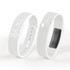 A white Stride Pedometer Bracelet 2.0 with a digital display and a black sensor section. It has a logo on the band.