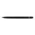 A black aluminium inkless pen with a sleek design and a metallic accent. It features a logo on the barrel.