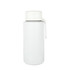 A drink bottle in sleek white, featuring a lid and a design that includes a logo. Ideal for everyday use.