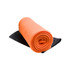 A rolled-up orange Polar Blanket with a black fabric backing.