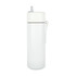 A white drink bottle with a flip-top lid and a carrying loop. It has a sleek, minimalist design.