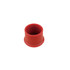 A red silicone wine stopper with a smooth surface. It has a round shape and a slight lip at the base.
