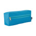 A turquoise utility case with a zippered compartment and a rectangular shape. It features a logo.
