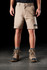 FXD stretch shorts mens size 28 khaki branded work shorts Australia front view showing cargo pockets and small size tailored fit