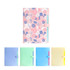 A4 expandable file folder in pink floral design with four solid colour options: blue, green, light blue, and yellow.