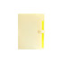 A4 expandable file folder in pale yellow with a bright yellow interior and a secure closure. Features a logo.