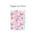 A4 expandable file folder with a floral design in pink, blue, and white, featuring a clasp closure and branding.