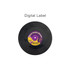 A black vinyl record featuring a purple and yellow label with a logo and the title "Sunset Rhythm (Feel the Beat)".