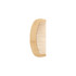 A bamboo small comb with a curved shape and fine and wide teeth, featuring a natural light brown finish.