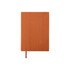 A colour changing PU leather notebook in a warm orange shade with a textured finish and a ribbon bookmark.