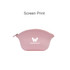 A pink silicone cosmetic bag with a curved design and a logo on the front.
