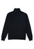 A black men's jumper with a 1/4 zip and a high collar, featuring a logo on the back.