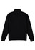 A black men's 1/4 zip jumper featuring a high neck and elastic cuffs. The back view displays a smooth, simple design.